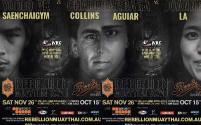 REBELLION MUAYTHAI: WORLD CHAMPIONSHIP DOUBLER HEADS TO MELBOURNE