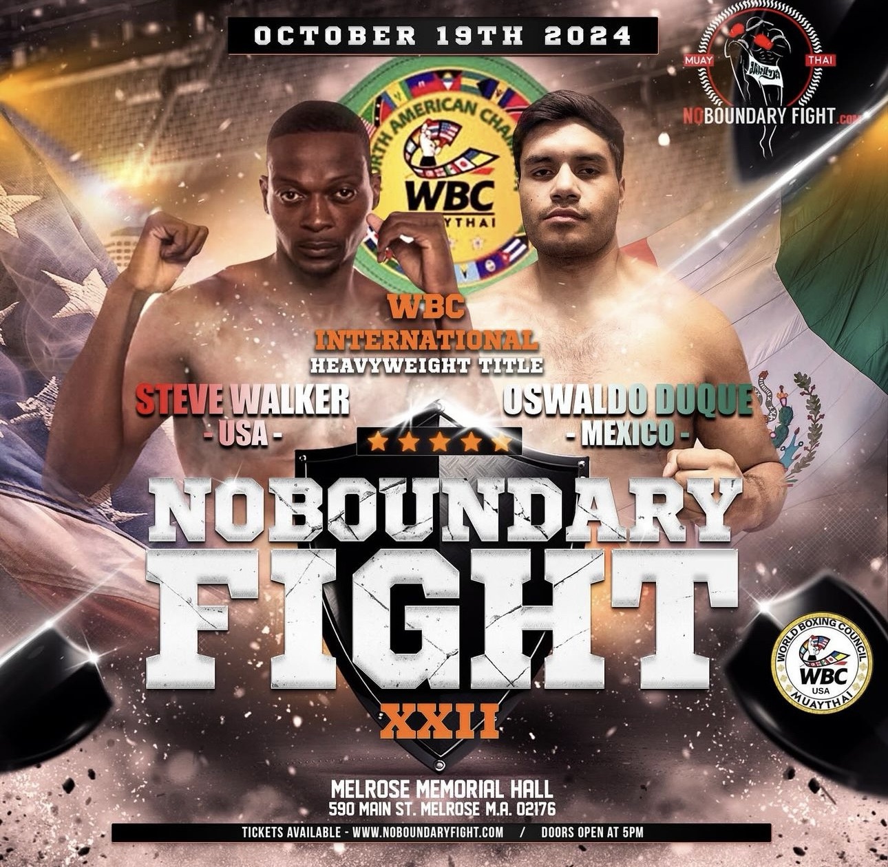 No Boundary Fight XXII Set to Thrill in Melrose with WBC International Heavyweight Title on the Line