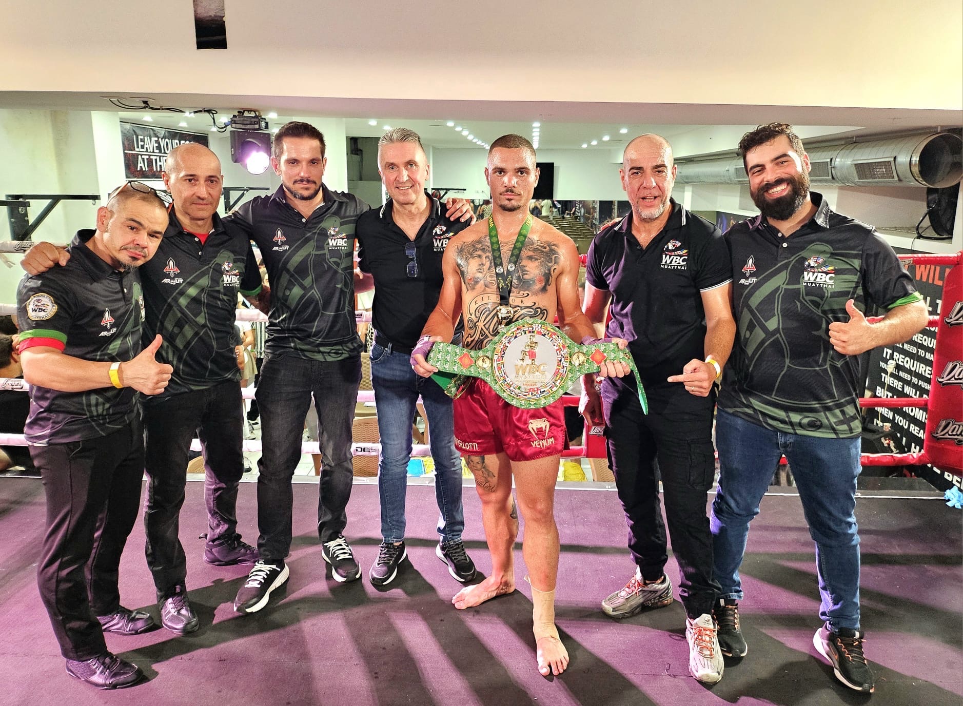 Fedele Manferlotti Claims WBC Amateur MuayThai Nai Khanom Tom Challenger Belt with TKO Victory